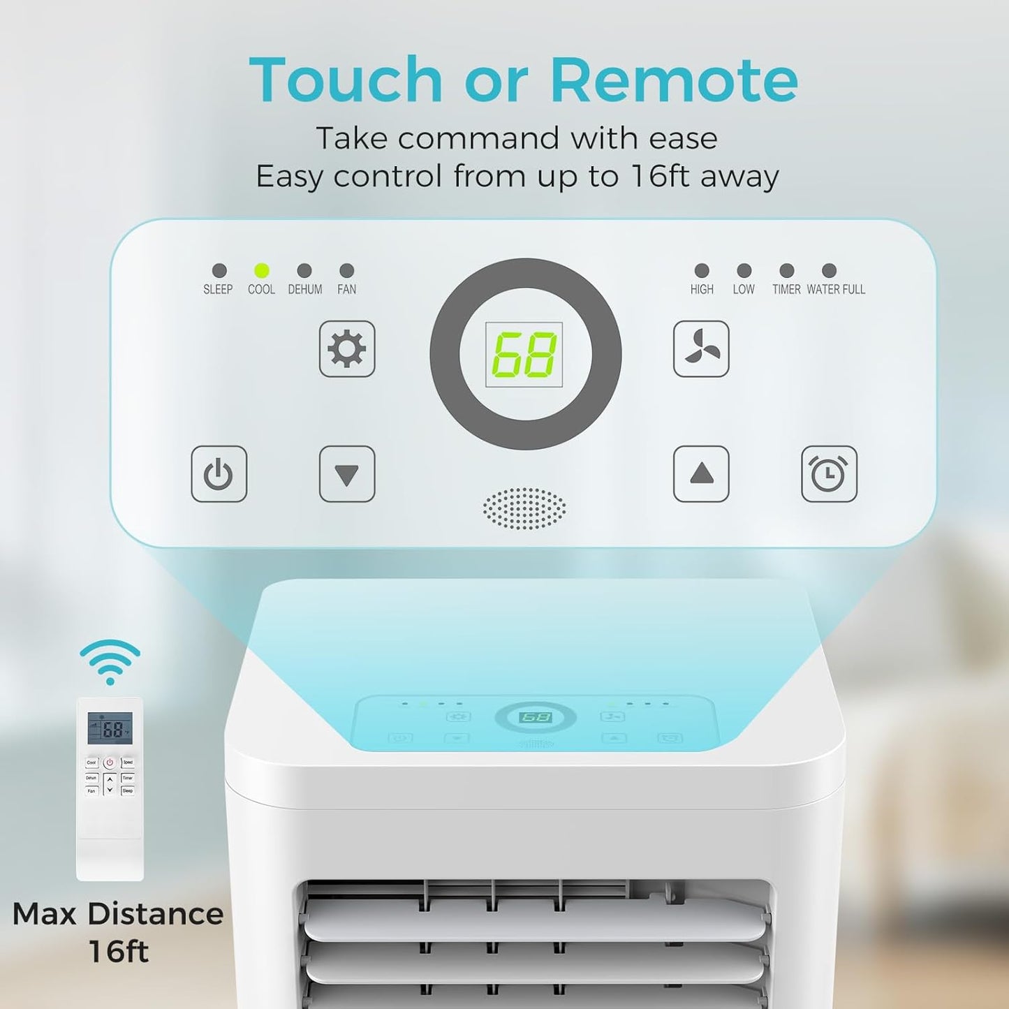 Portable Air Conditioners, 10000 BTU Portable AC Unit with Dehumidifier & Fan, 24H On/Off Timer, Up to 450 Sq.Ft, Quiet Air Conditioner Portable for Room, Window Mount Kit & Remote Control