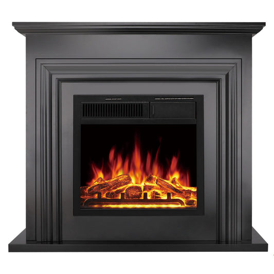 Cowsar 36" Electric Fireplace with Mantel Package 750W/1500W - Black