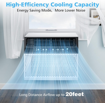 COWSAR U-Shaped Window Air Conditioner 8000-10000–12000 BTU, Quiet Smart AC with Remote & Timer, Cools 450–550 Sq.Ft.