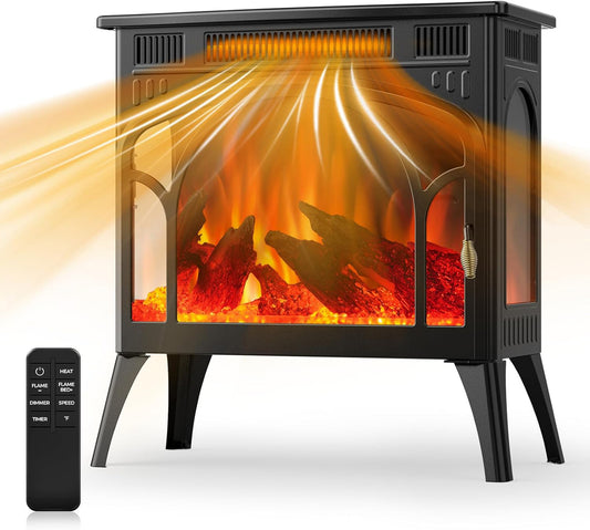 24" Electric Fireplace Stove 500W/1500W Crystal