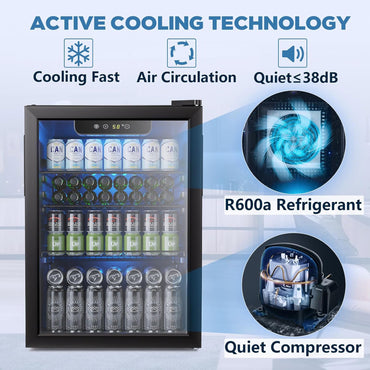 Cowsar 4.4/3.2/2.6 Cu.Ft Beverage Refrigerator Cooler, Reversible door