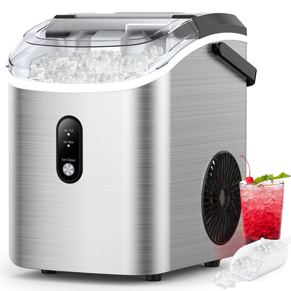 Nugget Ice Maker Countertop, Chewable Pebble Ice 34Lbs Per Day