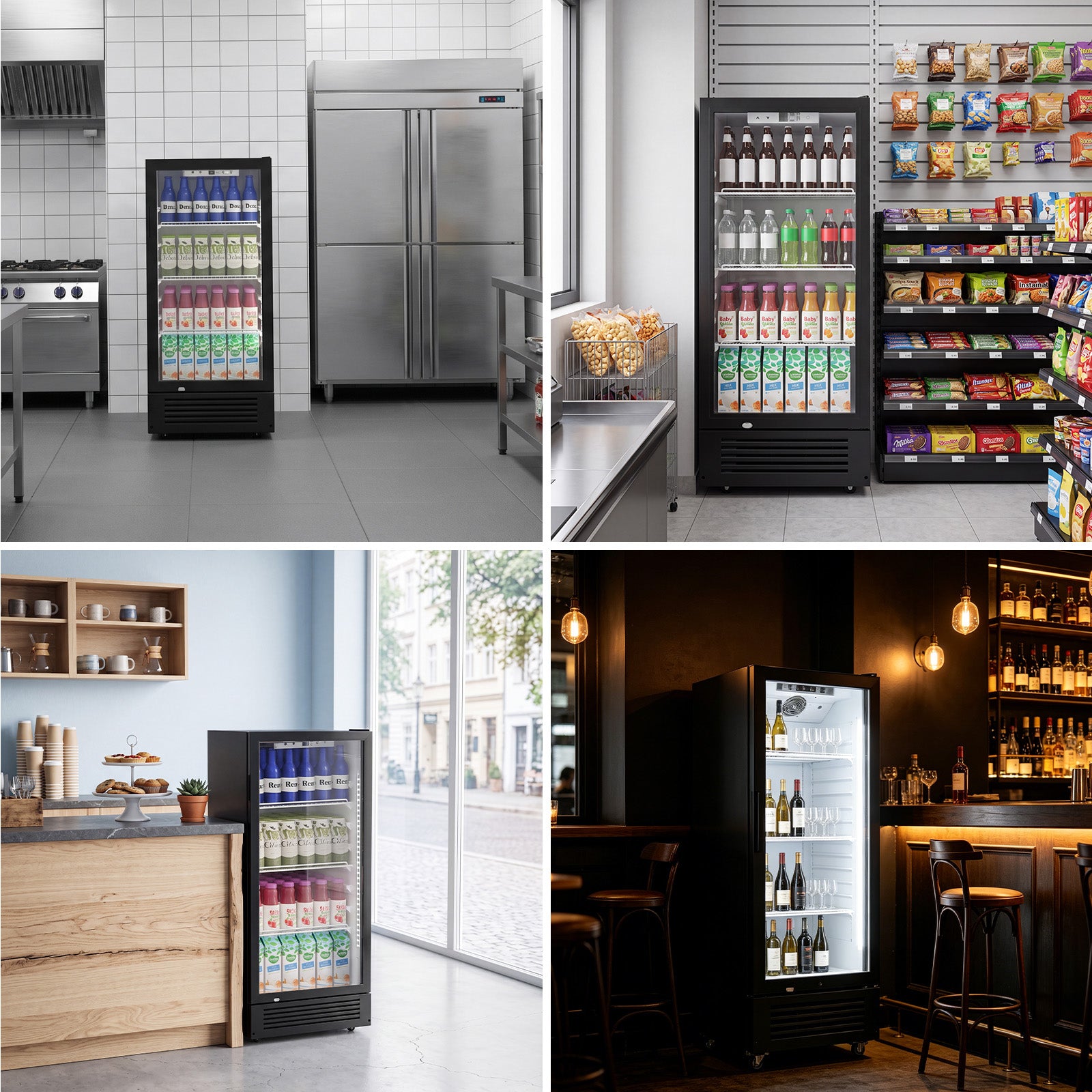 COWSAR 6 Cu. Ft. Beverage Cooler with Double-Layer Glass Door & Swivel Casters