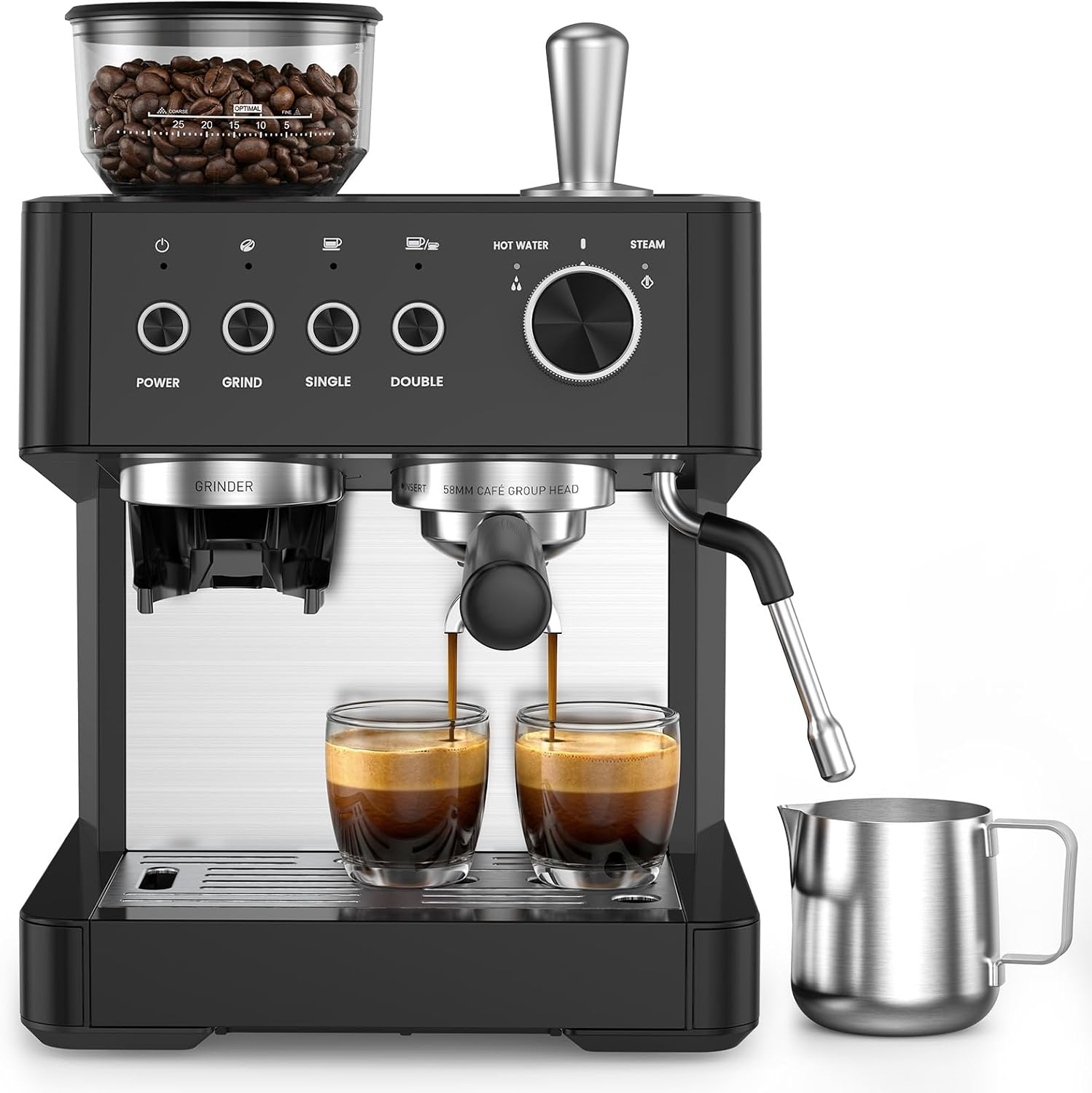 COWSAR 20-Bar Commercial Espresso Machine with Grinder