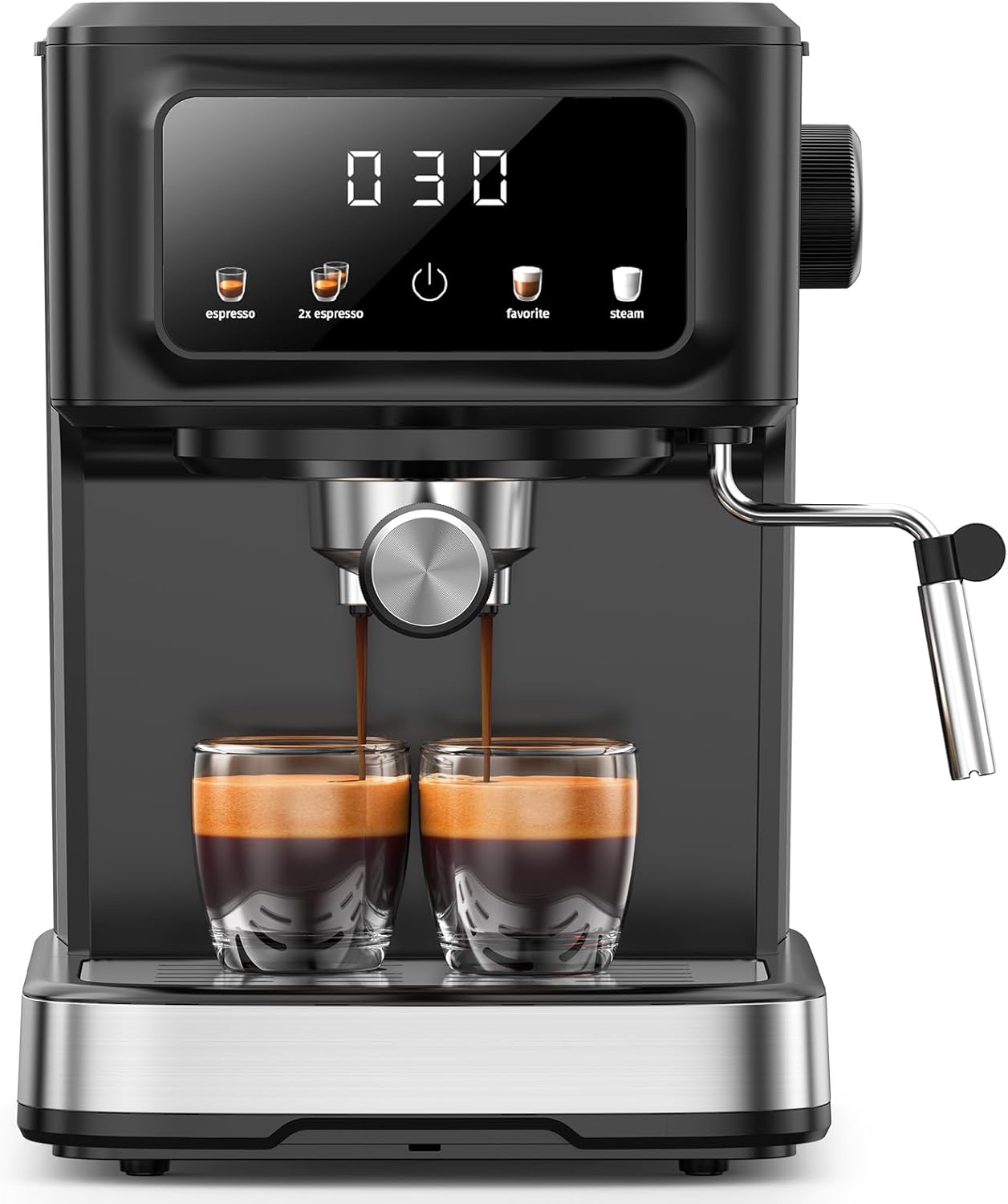 Espresso Machine 15 Bar Compact Electric Coffee Maker with Milk Frother