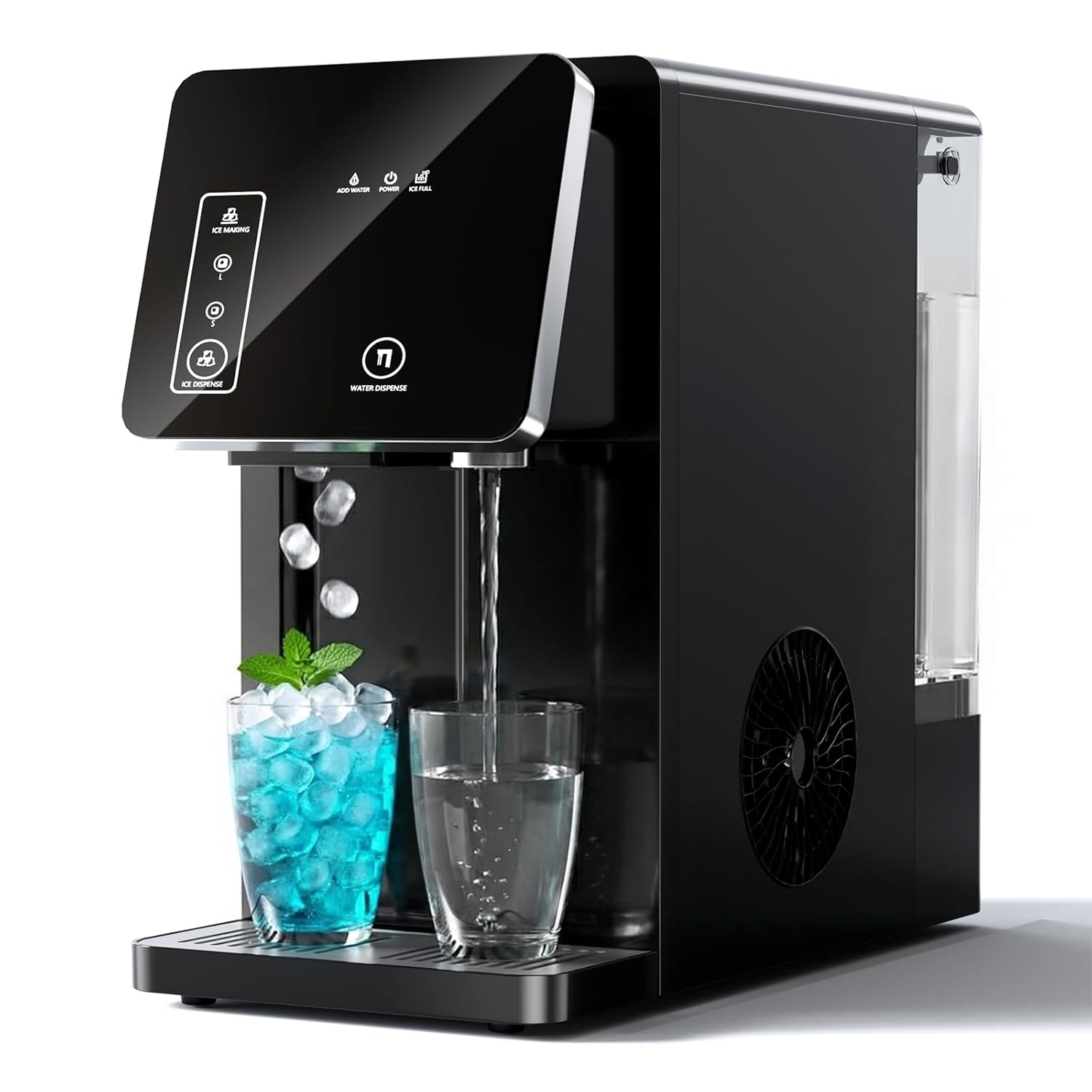 Cowsar 2-in-1 Countertop Ice Maker with Water Dispenser, 9 Ice Cubes Release in 8 Mintues