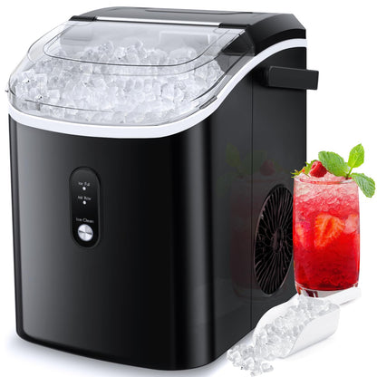 Nugget Ice Maker Countertop, Chewable Pebble Ice 34Lbs Per Day, Crunchy Pellet Ice Cubes