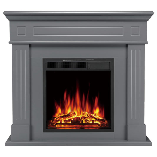 44-inch Corner Electric Fireplace with Mantel Shelf Kit