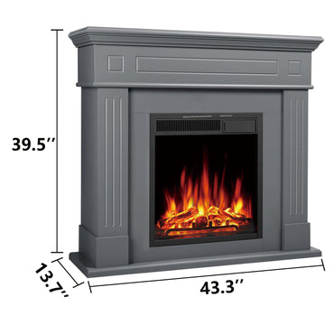 44-inch Corner Electric Fireplace with Mantel Shelf Kit