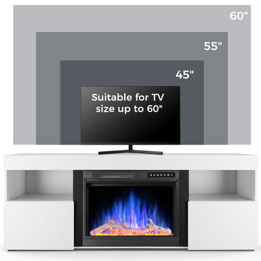 60'' Fireplace TV Stand Mantel Shelf Wooden Surround Fireplace Freestanding