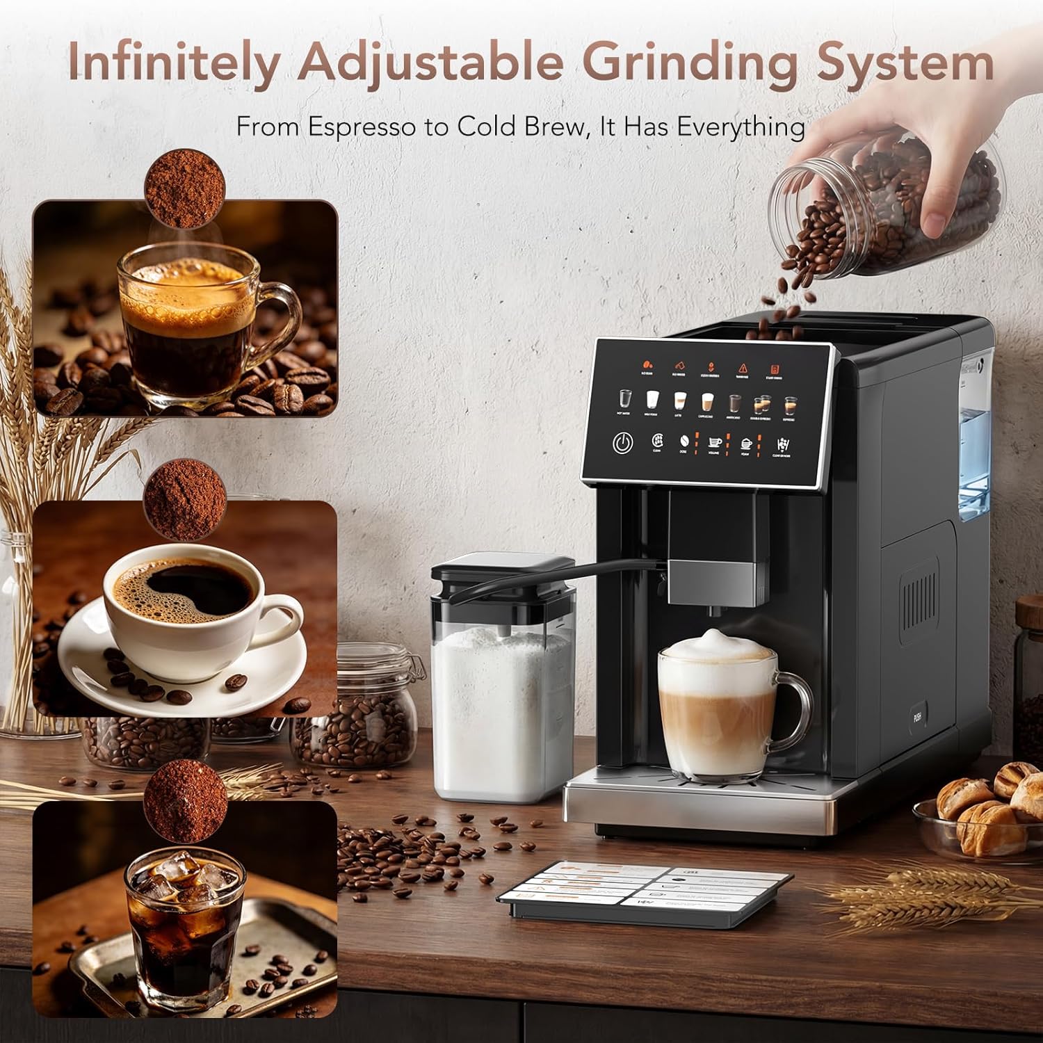 20 Bar Super Fully Automatic Coffee Machine with Grinder