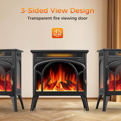 Electric Fireplace Stove 500/1500W Crystal