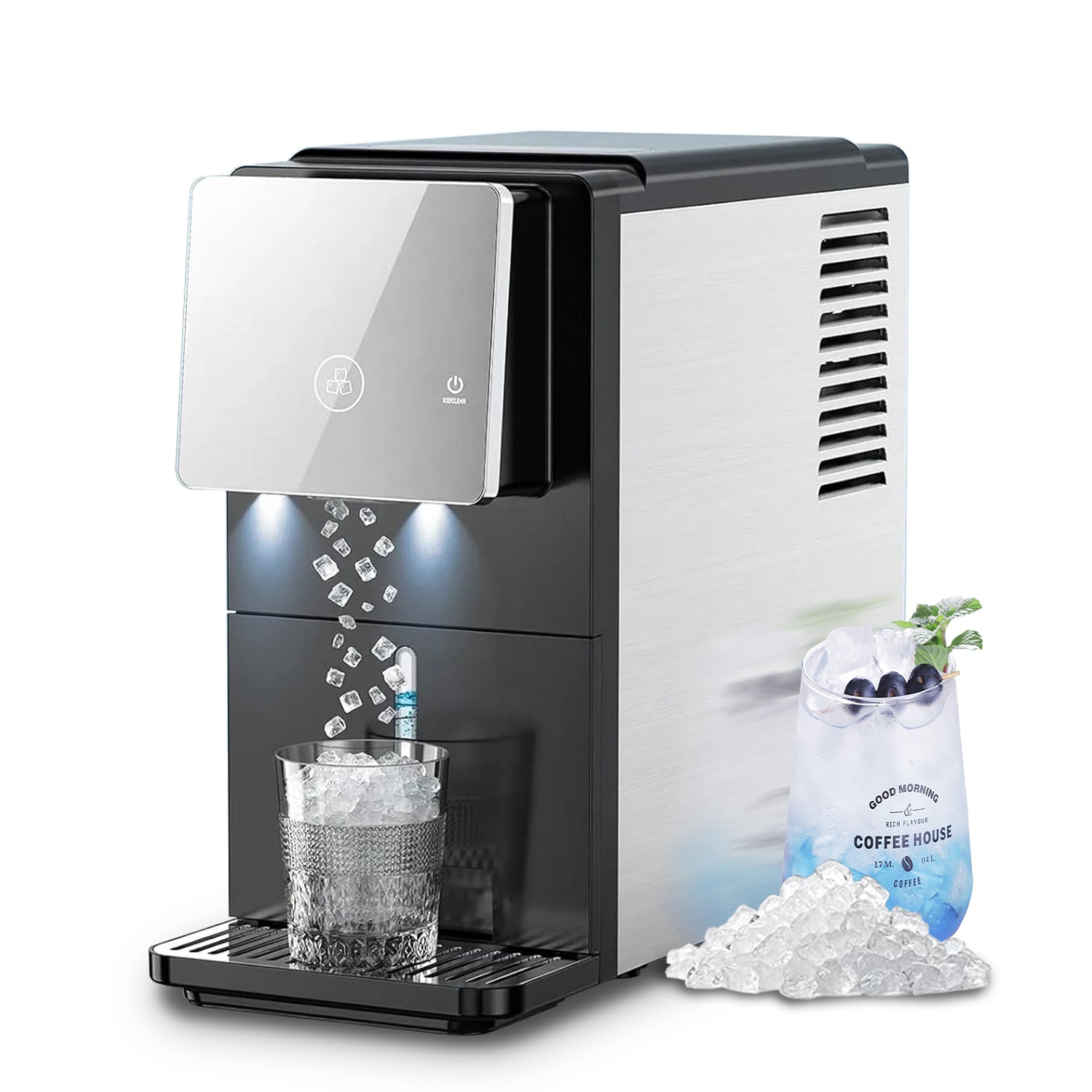 Cowsar Silent Nugget Ice Maker – 33 lbs/24H, Self-Cleaning, 1.8L Tank