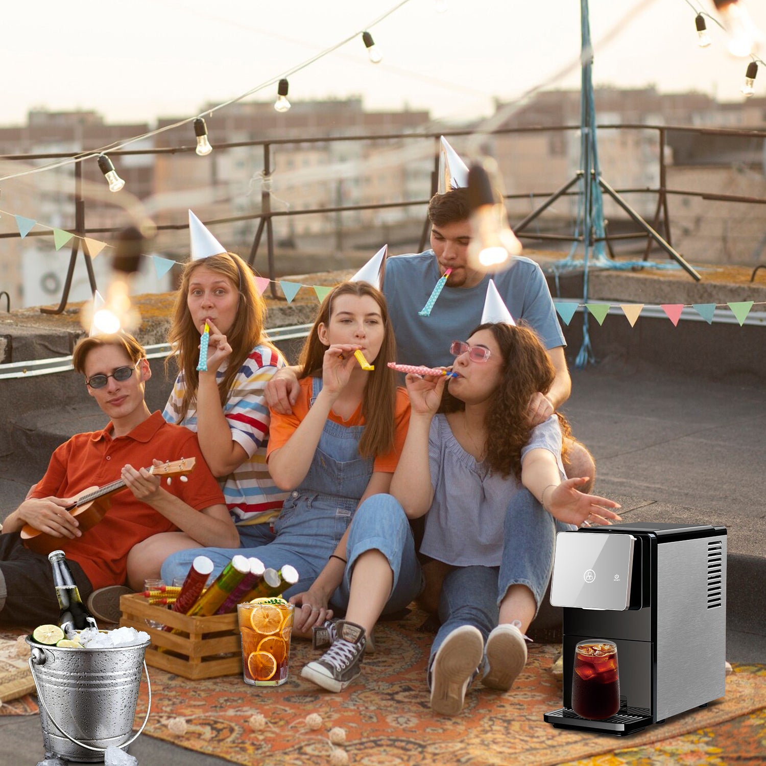 Cowsar Silent Nugget Ice Maker – 33 lbs/24H, Self-Cleaning, 1.8L Tank