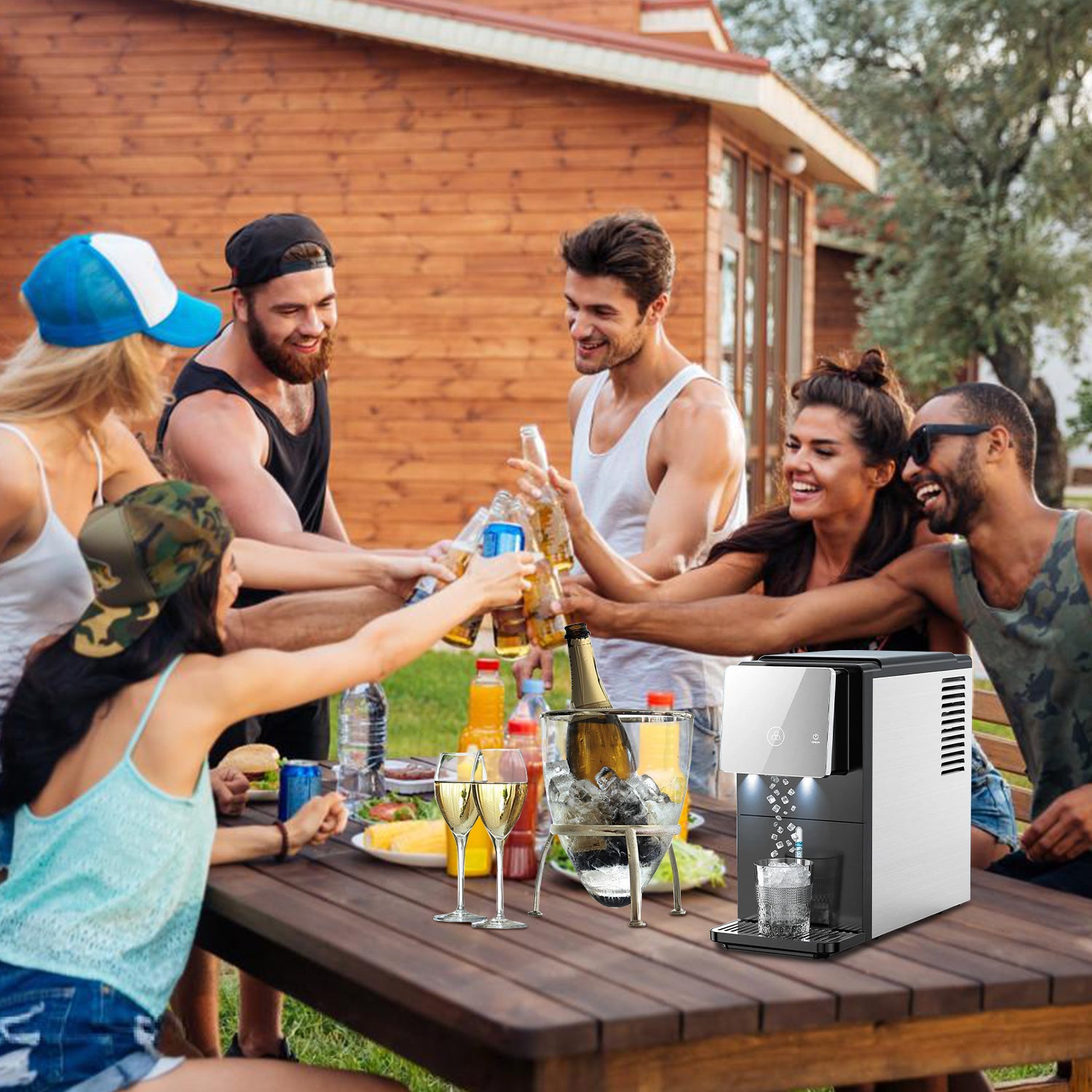 Cowsar Silent Nugget Ice Maker – 33 lbs/24H, Self-Cleaning, 1.8L Tank