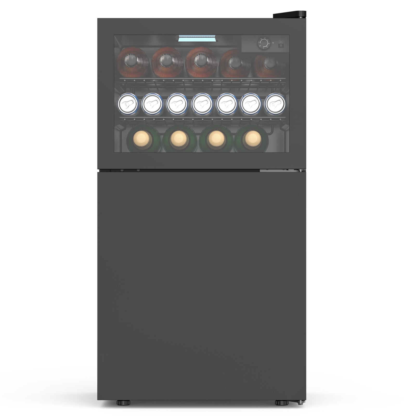 Cowsar 2.6 Cu.Ft Mini Fridge with Freezer, 2 Door Compact Refrigerator Cooler Reversible Door