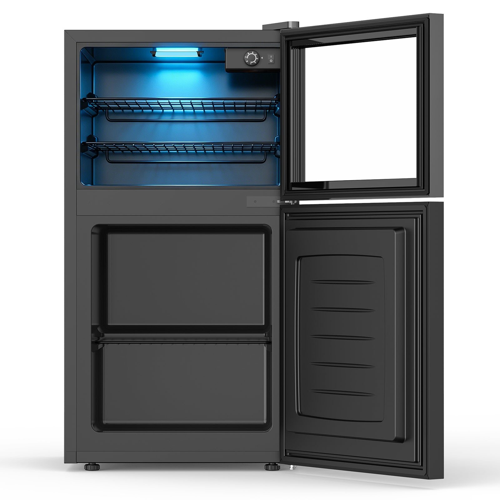 Cowsar 2.6 Cu.Ft Mini Fridge with Freezer, 2 Door Compact Refrigerator Cooler Reversible Door