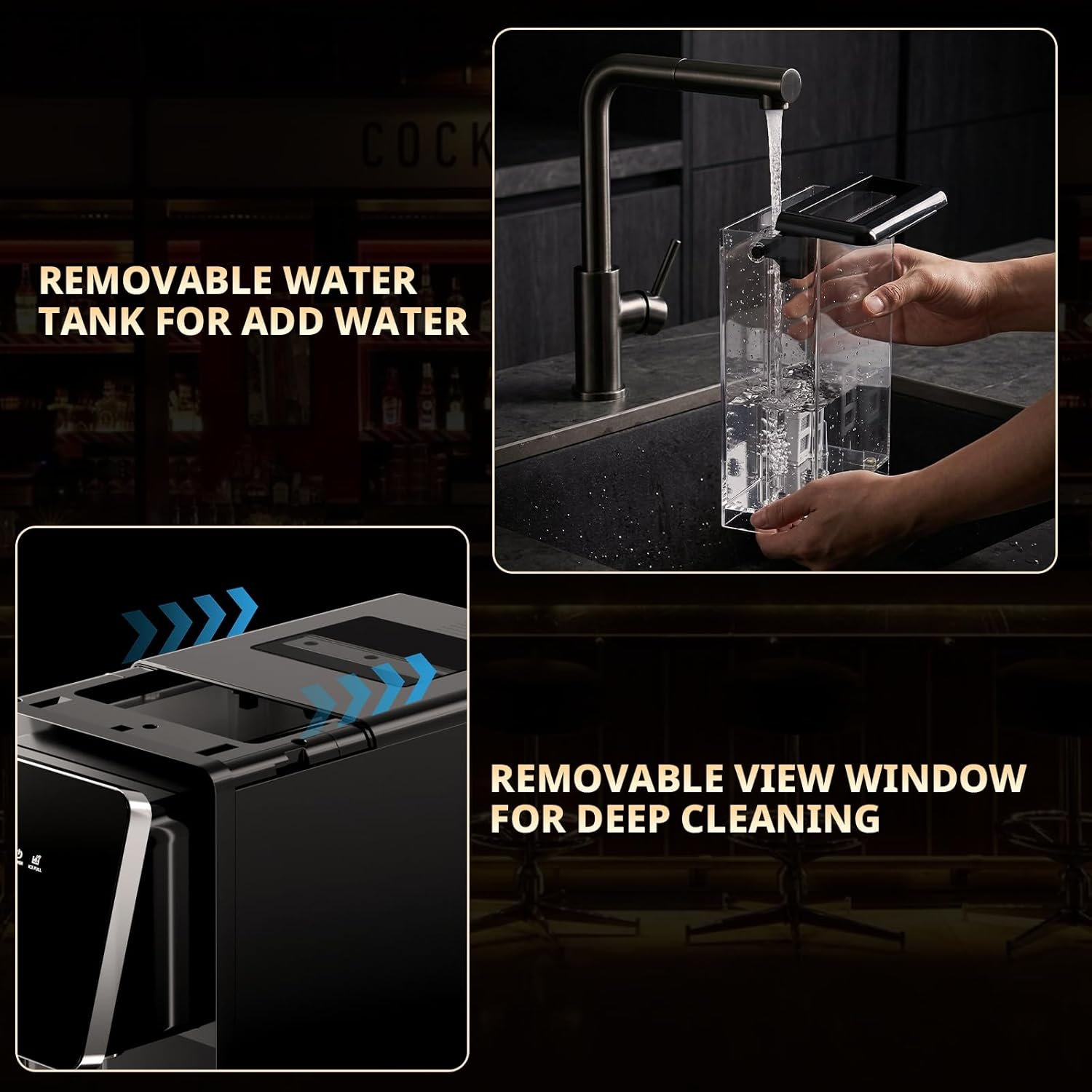 Cowsar 2-in-1 Countertop Ice Maker with Water Dispenser, 9 Ice Cubes Release in 8 Mintues