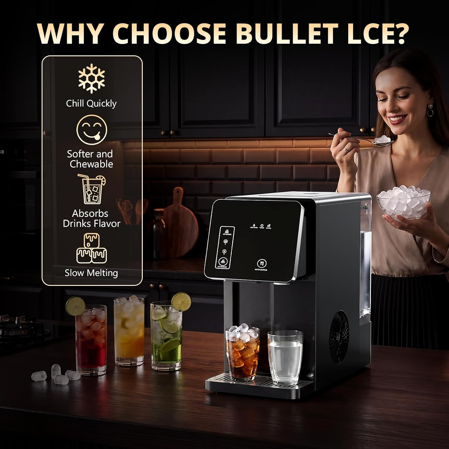 Cowsar 2-in-1 Countertop Ice Maker with Water Dispenser, 9 Ice Cubes Release in 8 Mintues