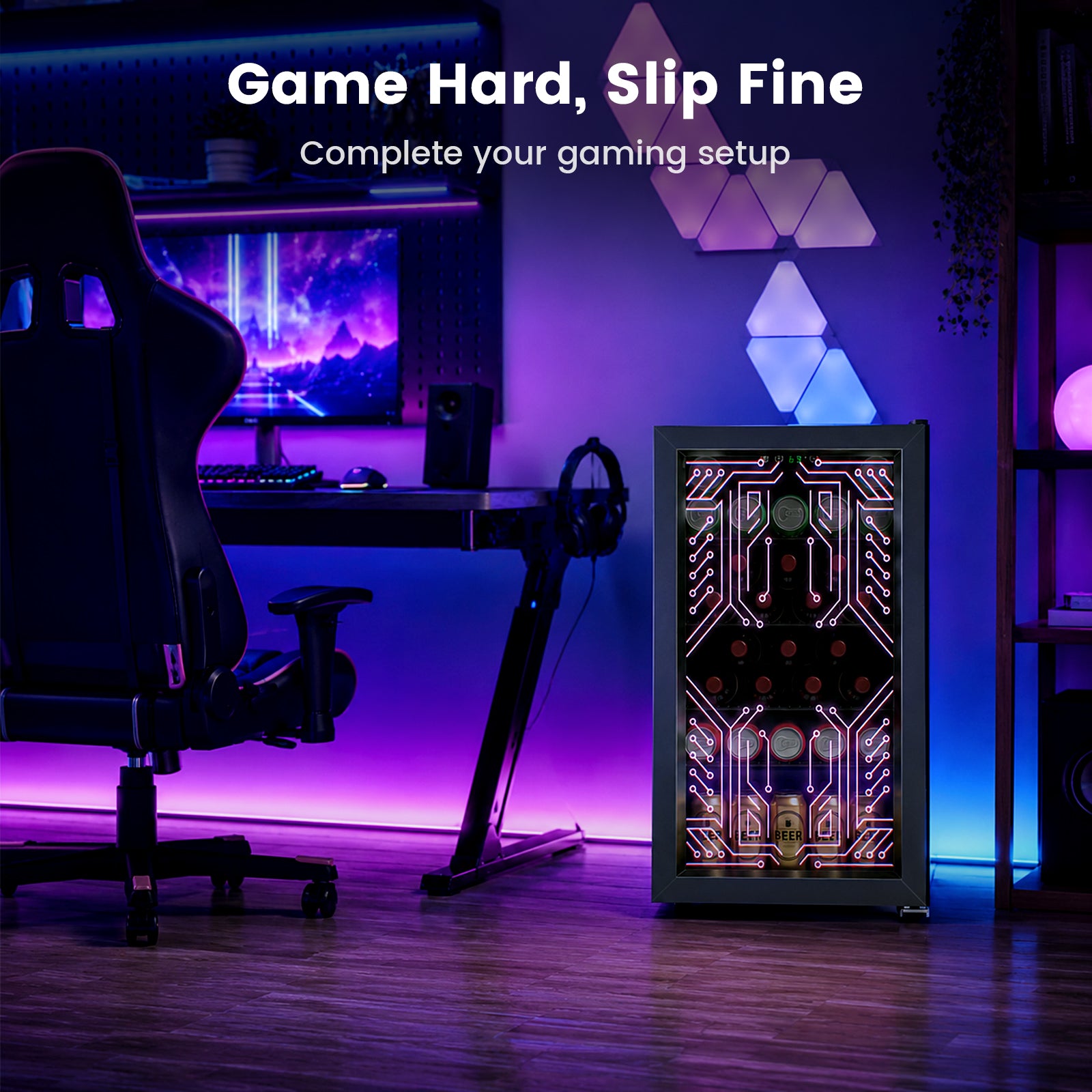 Cowsar Silent 3.2 Cu.Ft Gaming Beverage Refrigerator