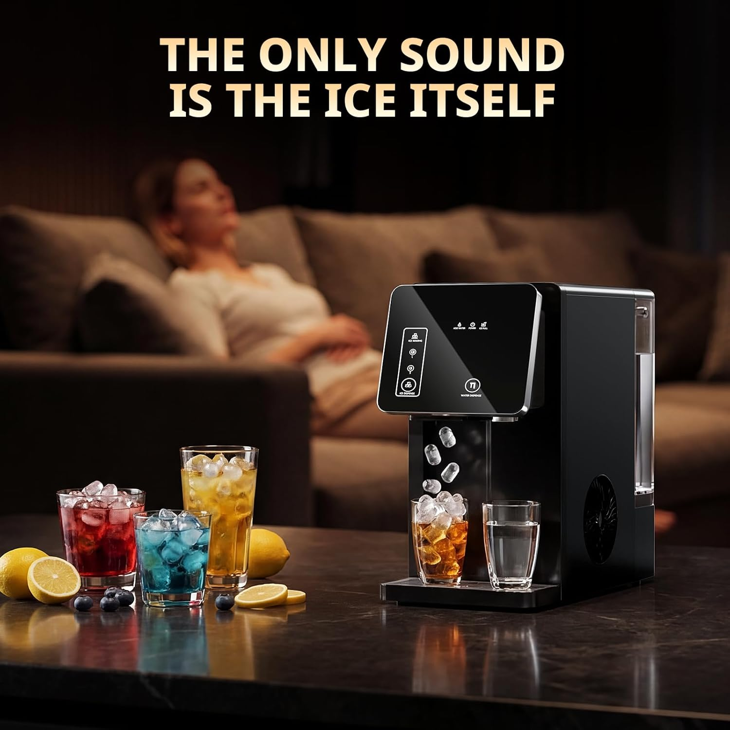 Cowsar 2-in-1 Countertop Ice Maker with Water Dispenser, 9 Ice Cubes Release in 8 Mintues