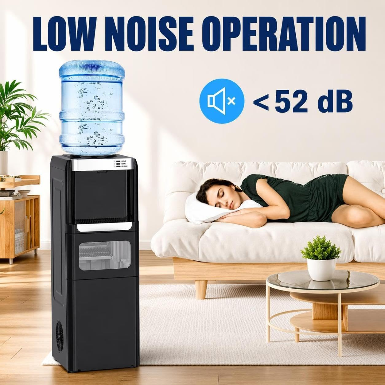 COWSAR 3-in-1 Water Cooler &  Ice Maker – Hot & Cold Water Dispenser, 33 Lbs/Day Ice Maker