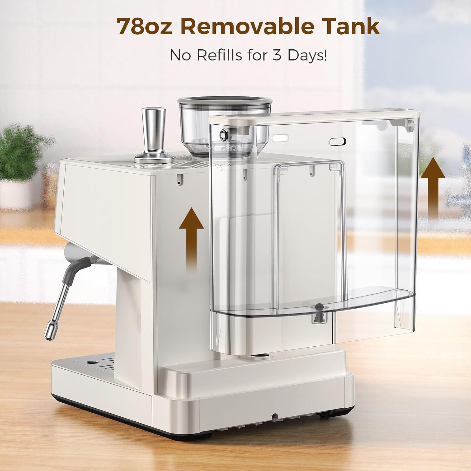 Cowsar 15-Bar Commercial Espresso Machine with Grinder