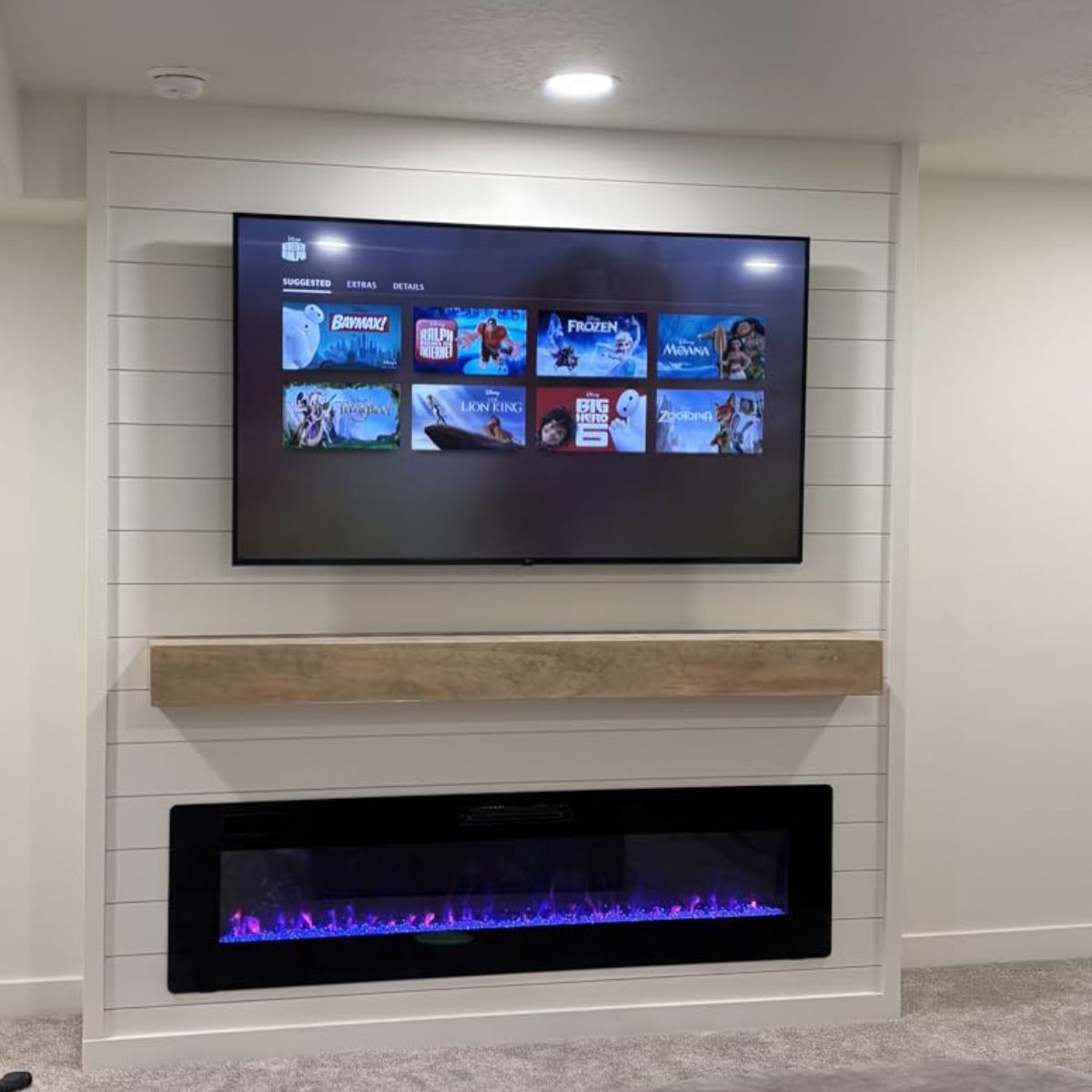 Linear Electric Fireplace Insert - Wall Mounted or Recessed