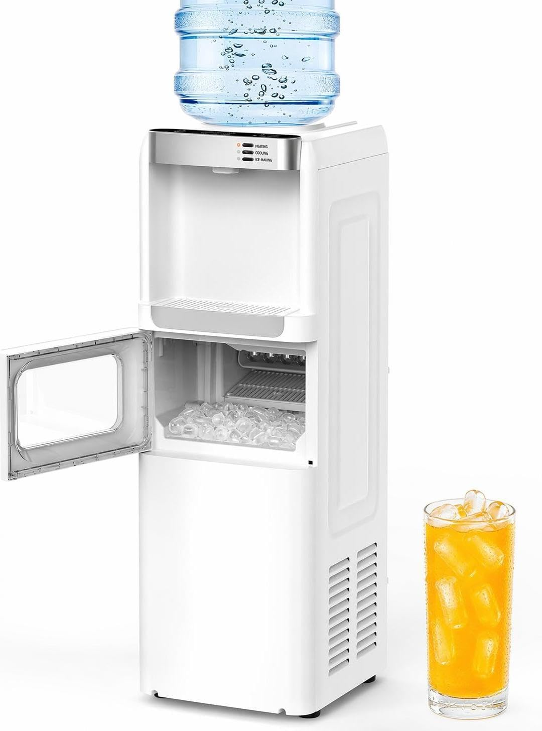 COWSAR 3-in-1 Water Cooler &  Ice Maker – Hot & Cold Water Dispenser, 33 Lbs/Day Ice Maker