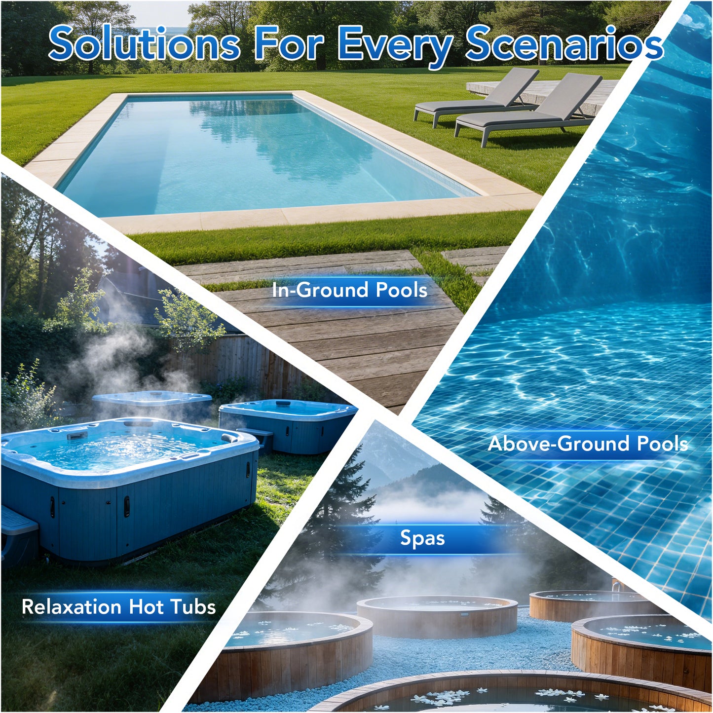 COWSAR Pool Vacuum for Above Ground Pool, New VortexForce™ Technology - 19.5 GPM/50kPa Dual-Mode Powerful Suction, 13.4" Wider Head & 70.9" Telescopic Pole, 1H Runtime,for Above/Inground Pools, Blue