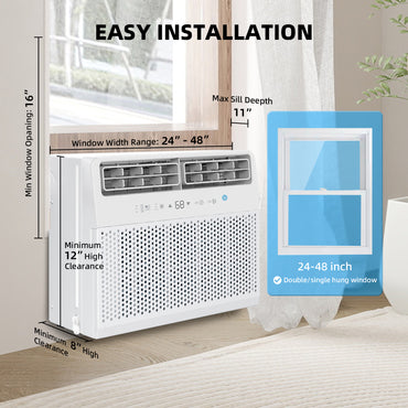 Cowsar Quiet Window Air Conditioner 10,000/1,2000 BTU, Window AC Unit Cooling Room 450-550sq.ft