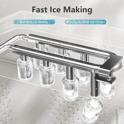 Countertop Ice Maker,26 lbs Per Day, 9 Ice Cubes in 6 Mins