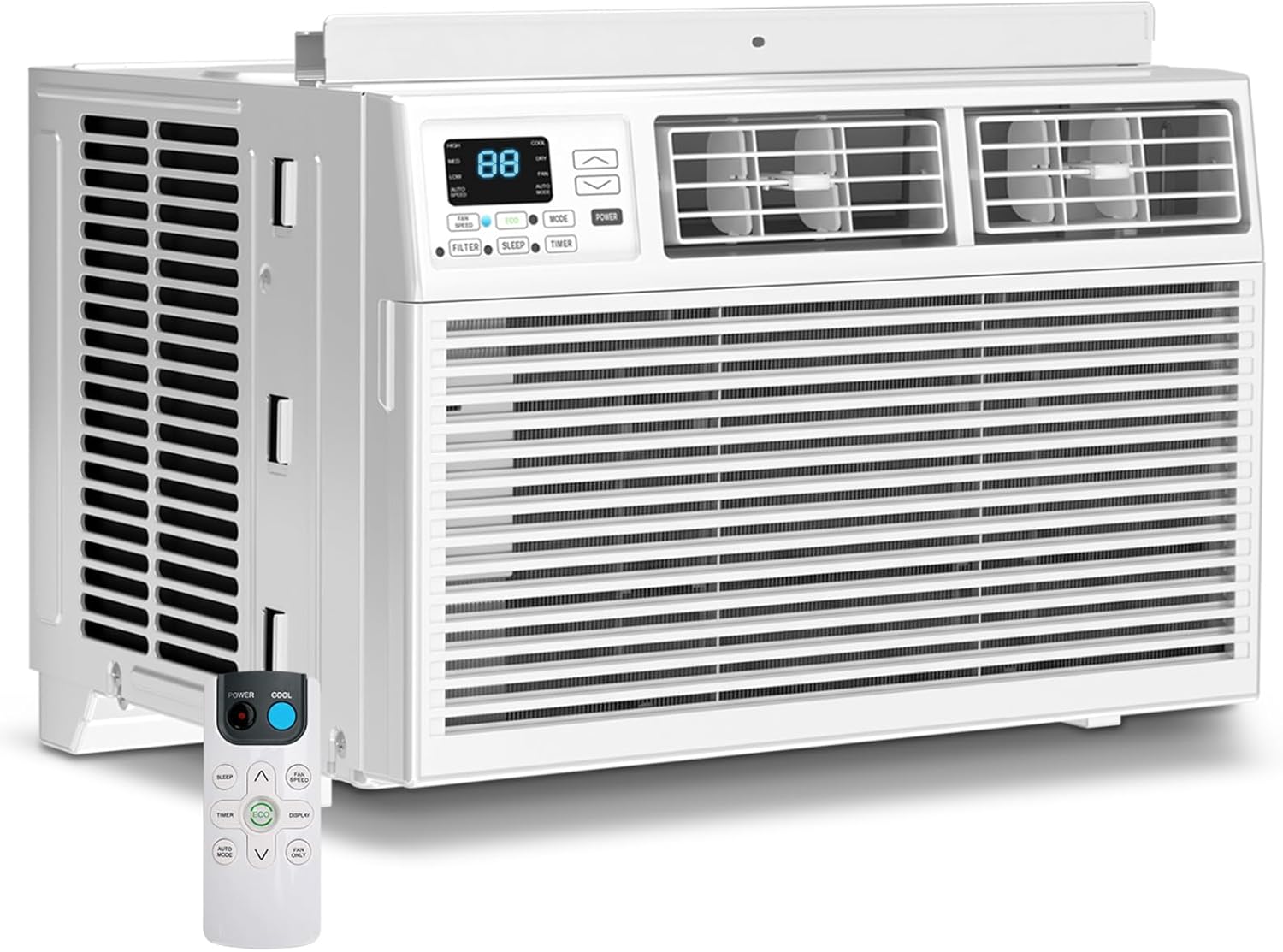 Quiet Window Air Conditioner 6000/10,000/1,2000 BTU, Window AC Unit Cooling Room 450sq.ft