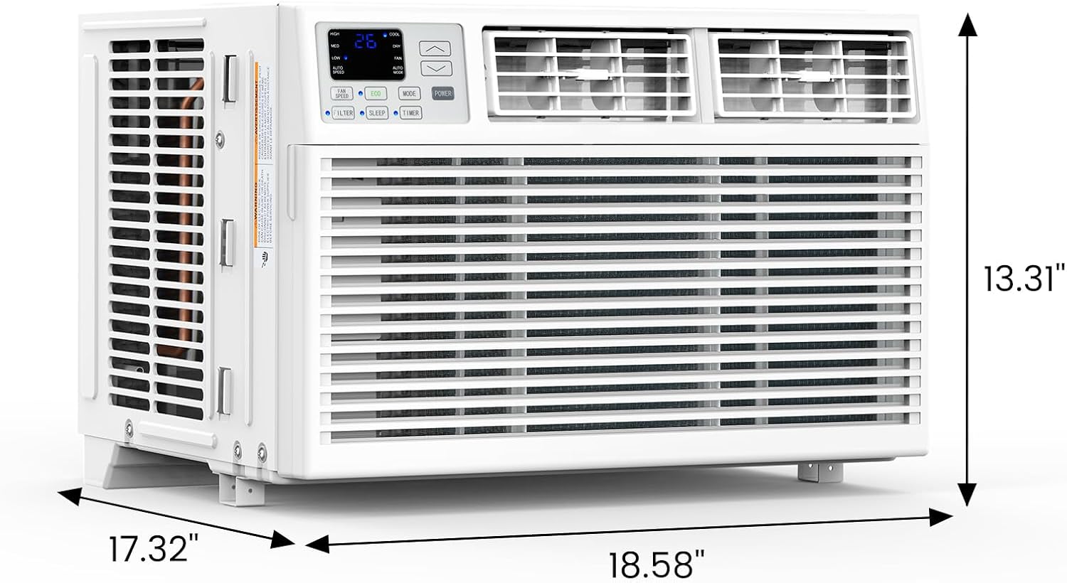 Quiet Window Air Conditioner 6000/10,000/1,2000 BTU, Window AC Unit Cooling Room 450sq.ft