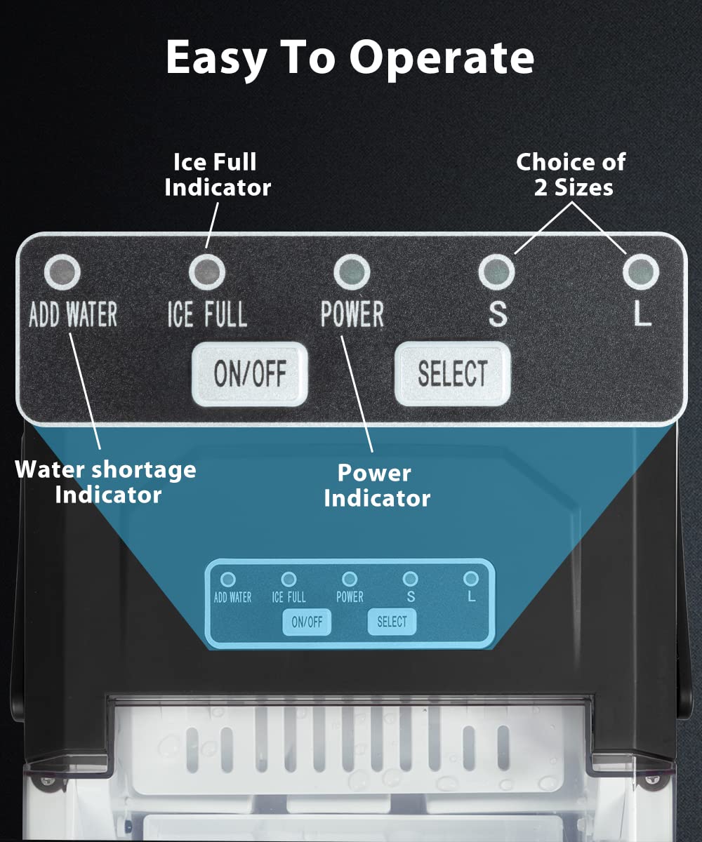 COWSAR 26 Lb. Daily Production Bullet Clear Ice Portable Ice Maker Cowsar