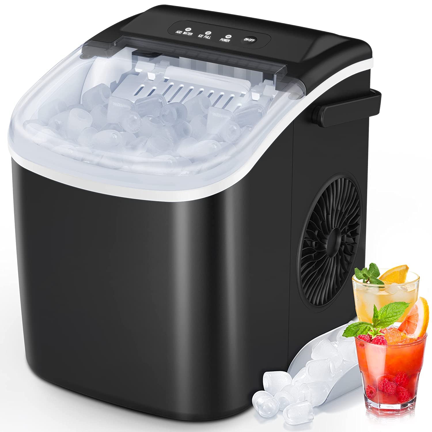 COWSAR 26 Lb. Daily Production Bullet Clear Ice Portable Ice Maker Cowsar