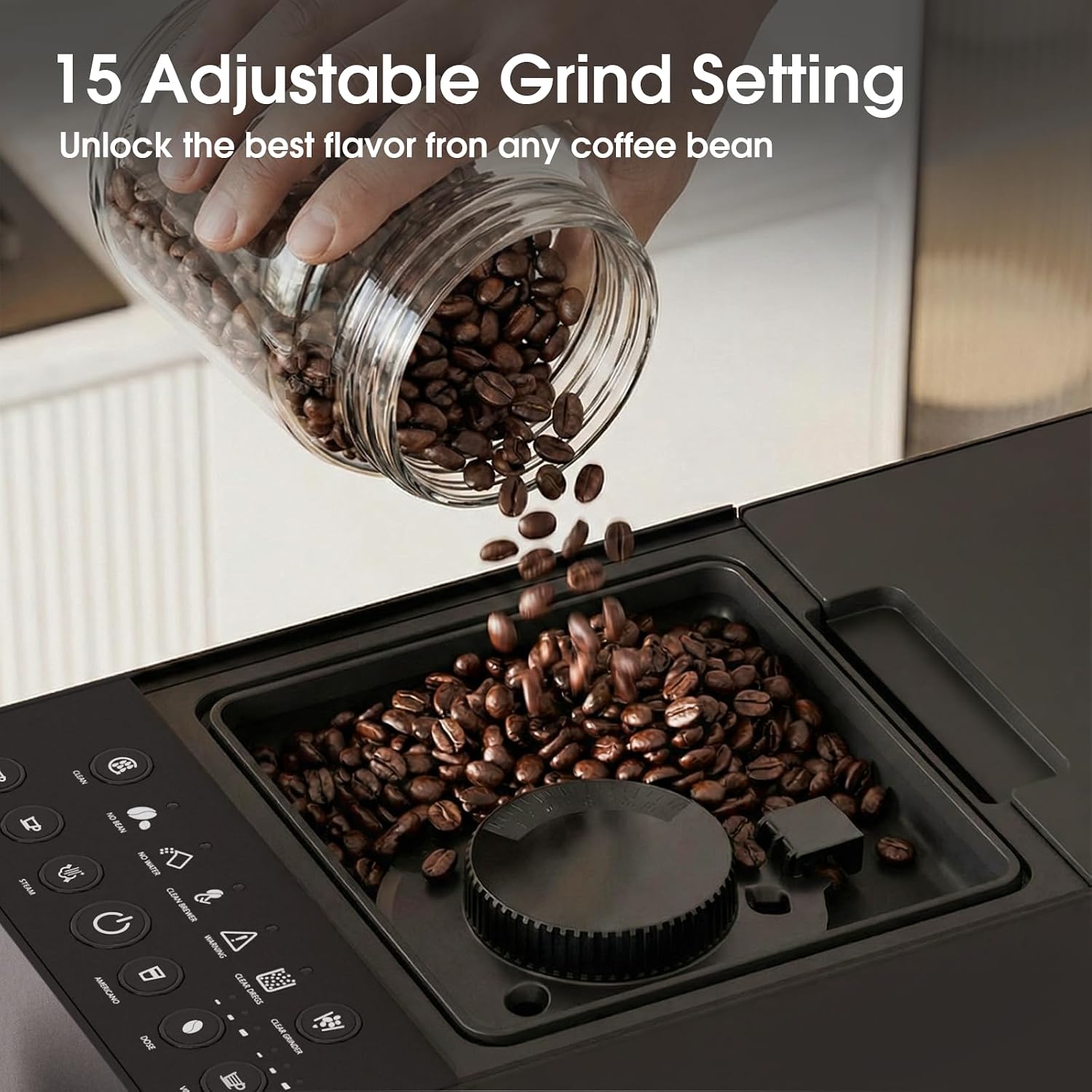 20 Bar Automatic Espresso Machine with Grinder