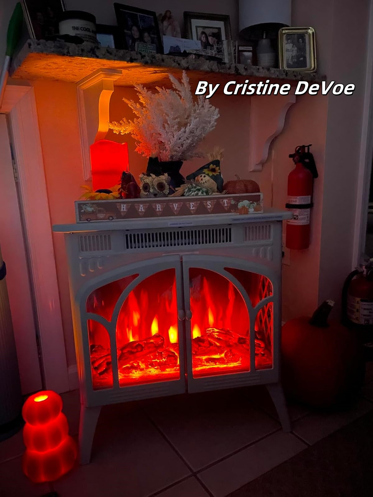 Electric Fireplace Stove Heater with 3D Logs
