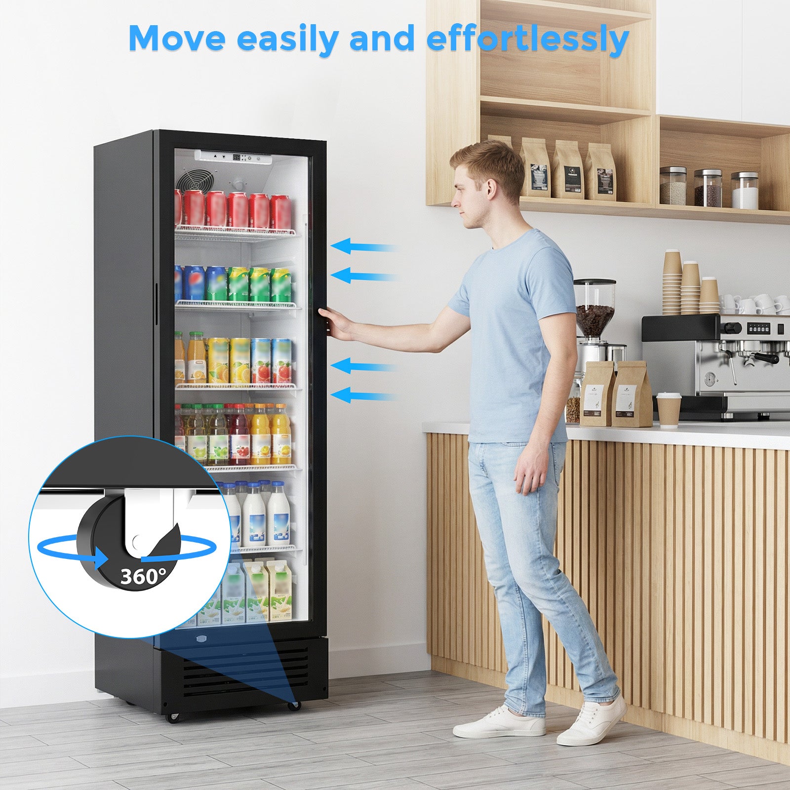 Cowsar 9 cu. ft. Commercial Glass Door Refrigerator – Frost-Free Display Cooler