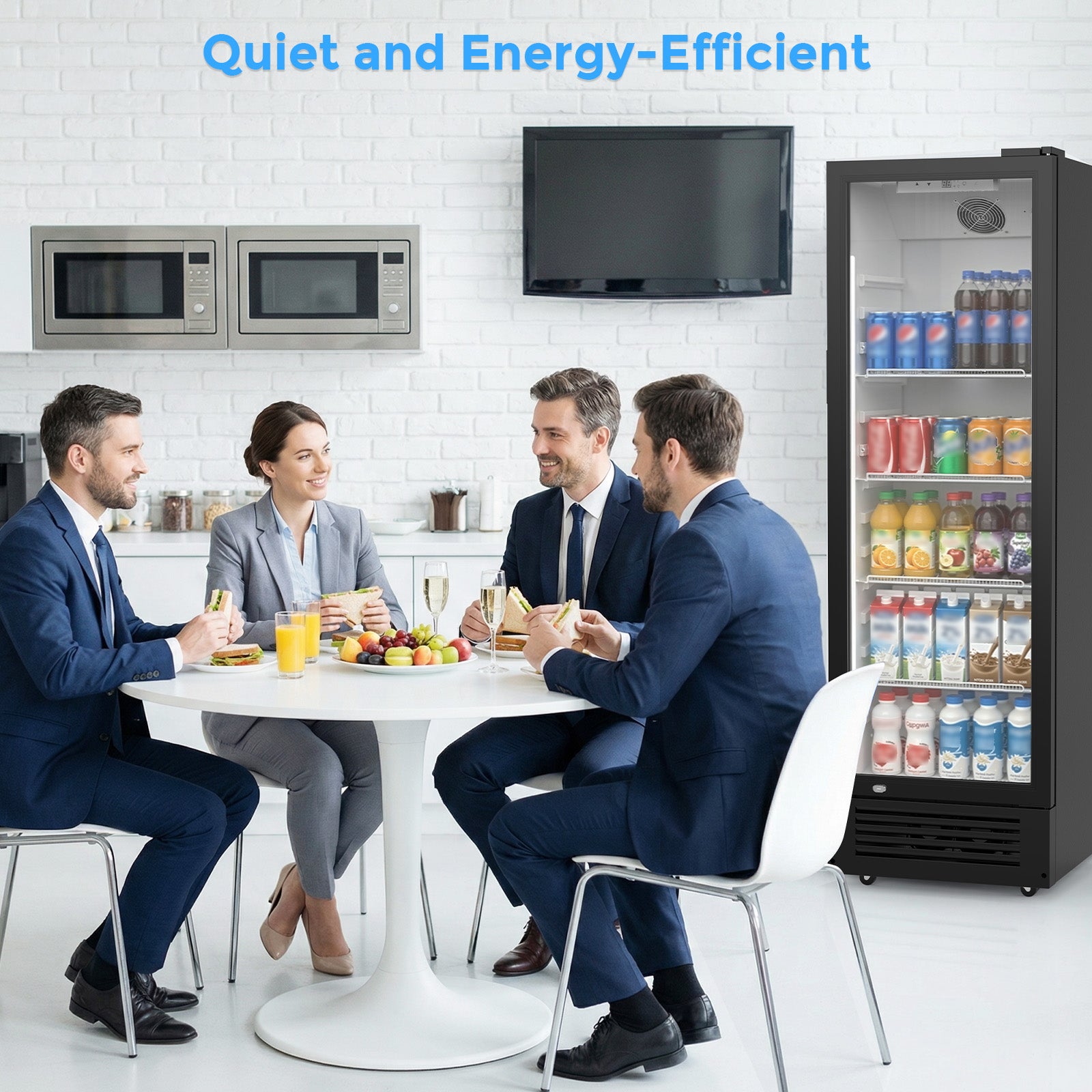 Cowsar 9 cu. ft. Commercial Glass Door Refrigerator – Frost-Free Display Cooler