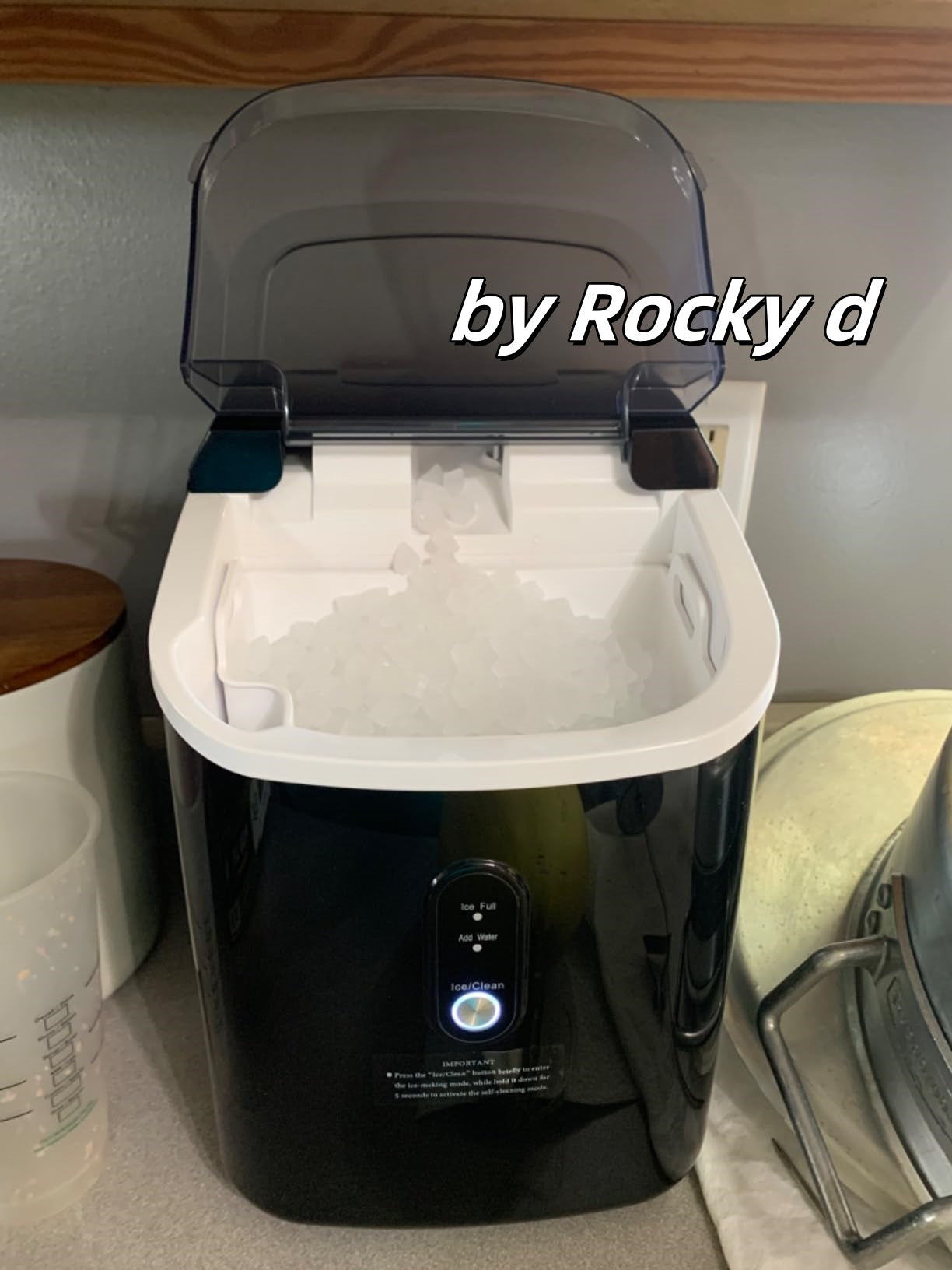 34lbs/24H Nugget Ice Maker Countertop, Chewable Pebble Ice