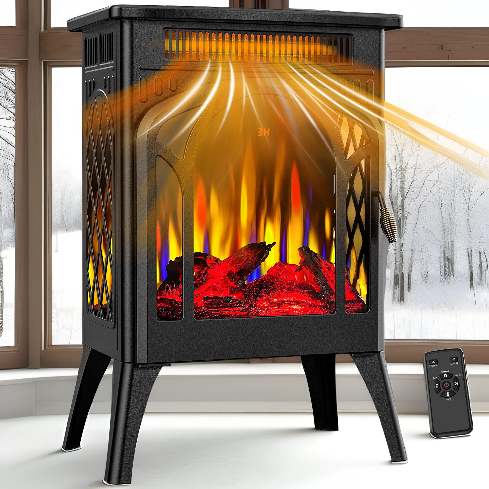 Portable Electric Fireplace Stove Heater