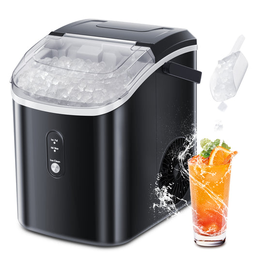 34lbs/24H Nugget Ice Maker Countertop, Chewable Pebble Ice