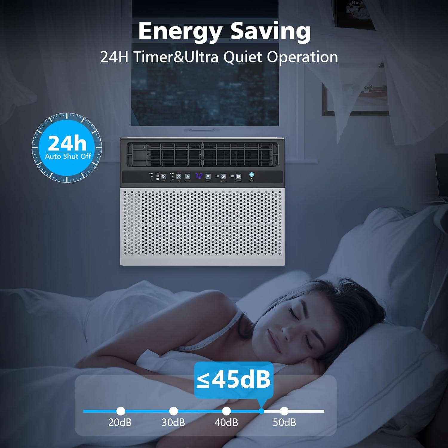 COWSAR U-Shaped Window Air Conditioner 8000-10000–12000 BTU, Quiet Smart AC with Remote & Timer, Cools 450–550 Sq.Ft.
