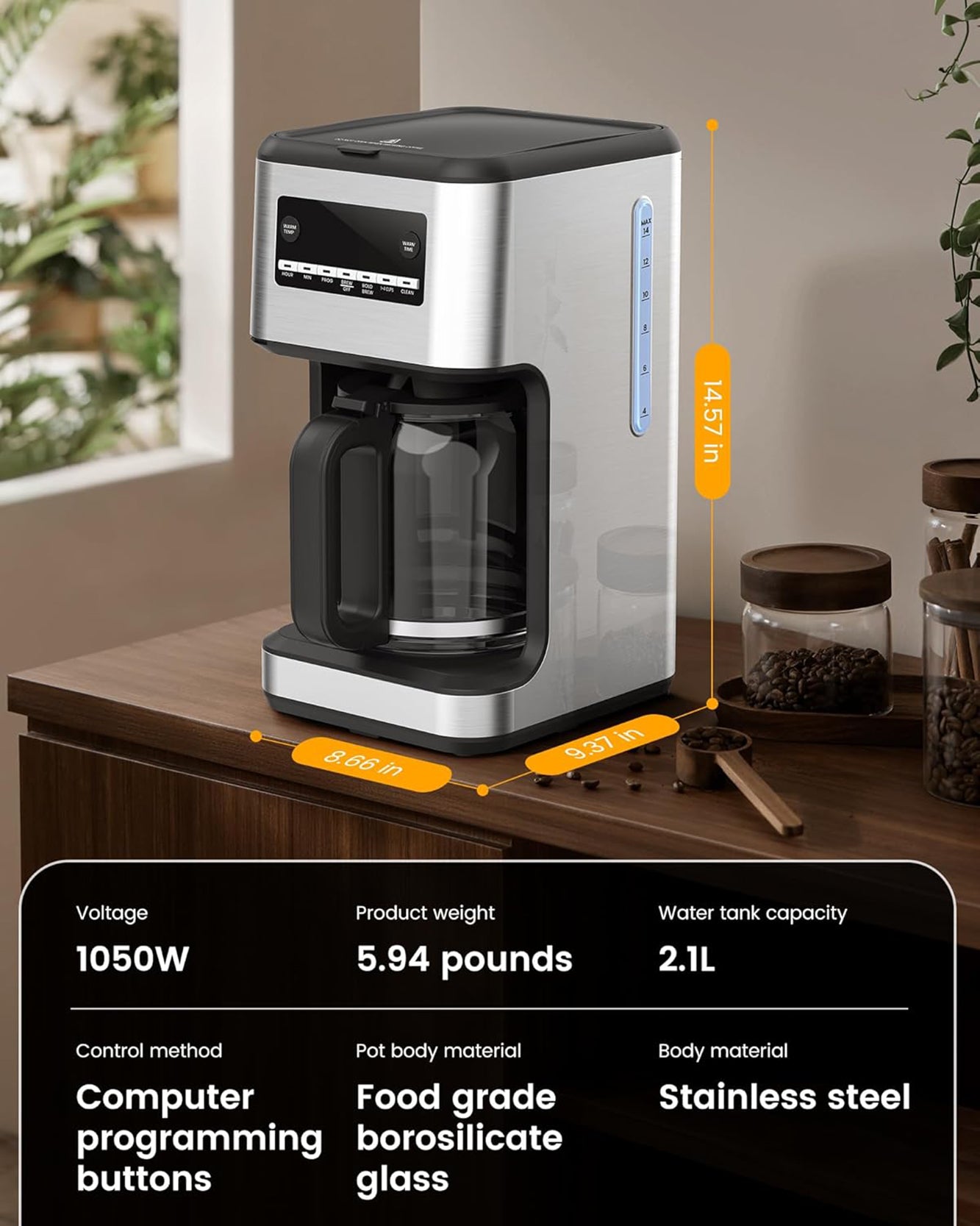 14-Cup Drip Coffee Maker – Cowsar