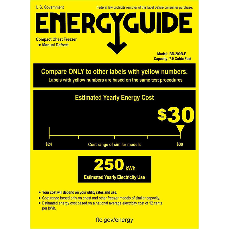7 Cubic Feet Chest Freezer with Adjustable Temperature Controls