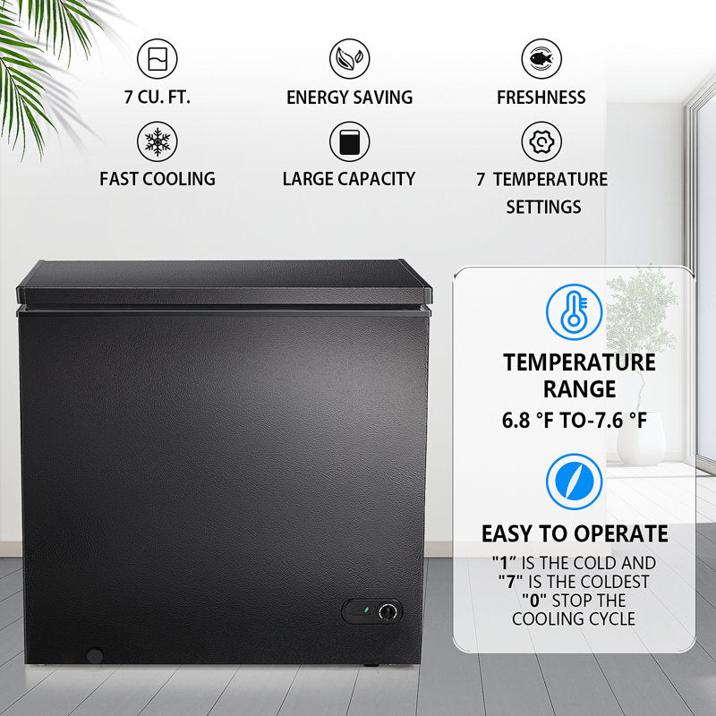 7 Cubic Feet Chest Freezer with Adjustable Temperature Controls