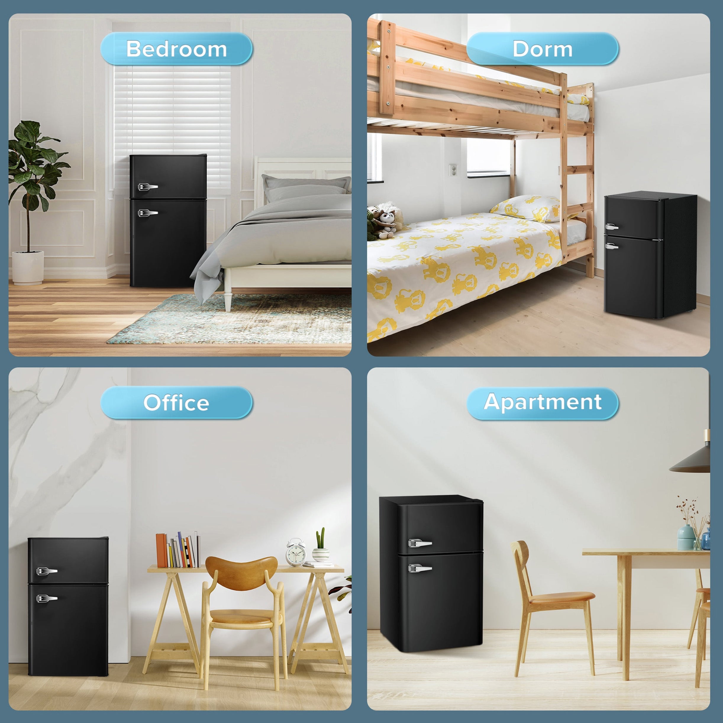 3.2 cu. ft. 2-Door Mini-Refrigerator in Black