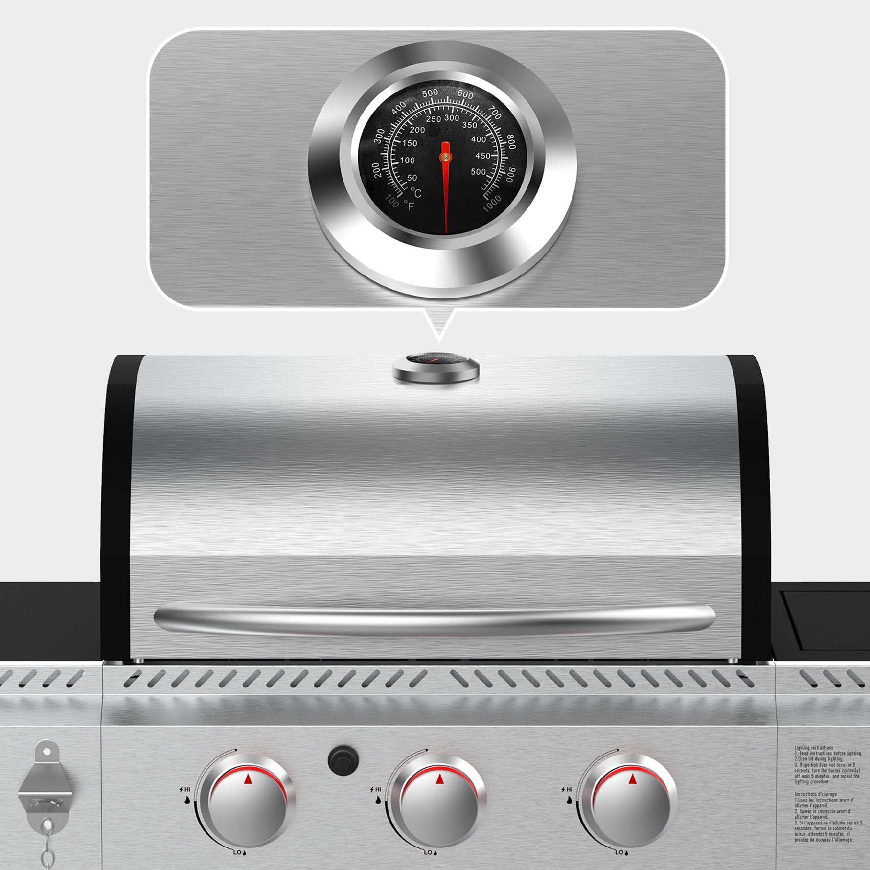 3+1/4+1 Burner Freestanding Propane Gas Grill With Side Burner And Cabinet