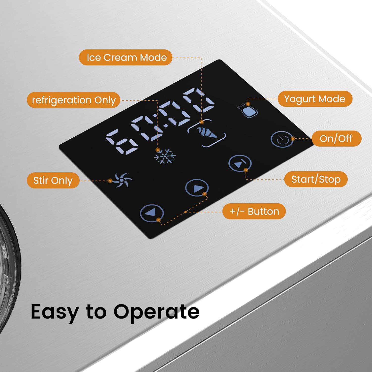 2.1 Multifunctional Quart Ice Cream Maker, Silent Smart